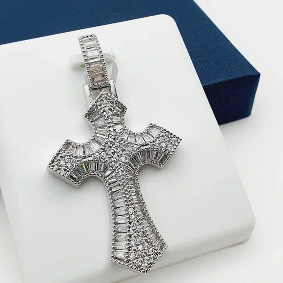 "925 Sterling Silver Plated CZ Pendant, EVBRS331 - Picture 4 of 8